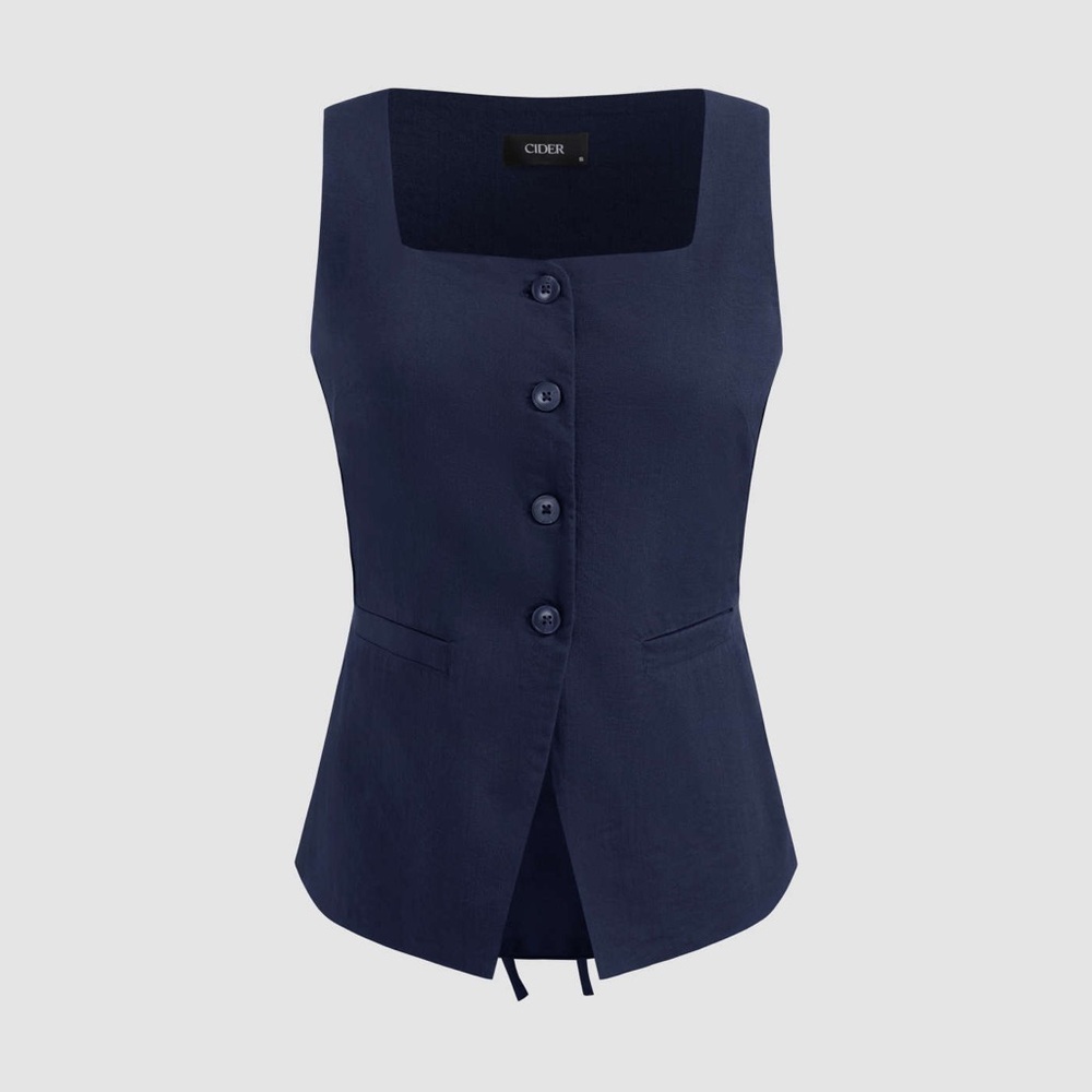 Cider vest WOVEN SQUARE NECK WAISTCOAT size XS